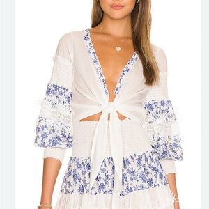 Floral Blue and White Women's Dress